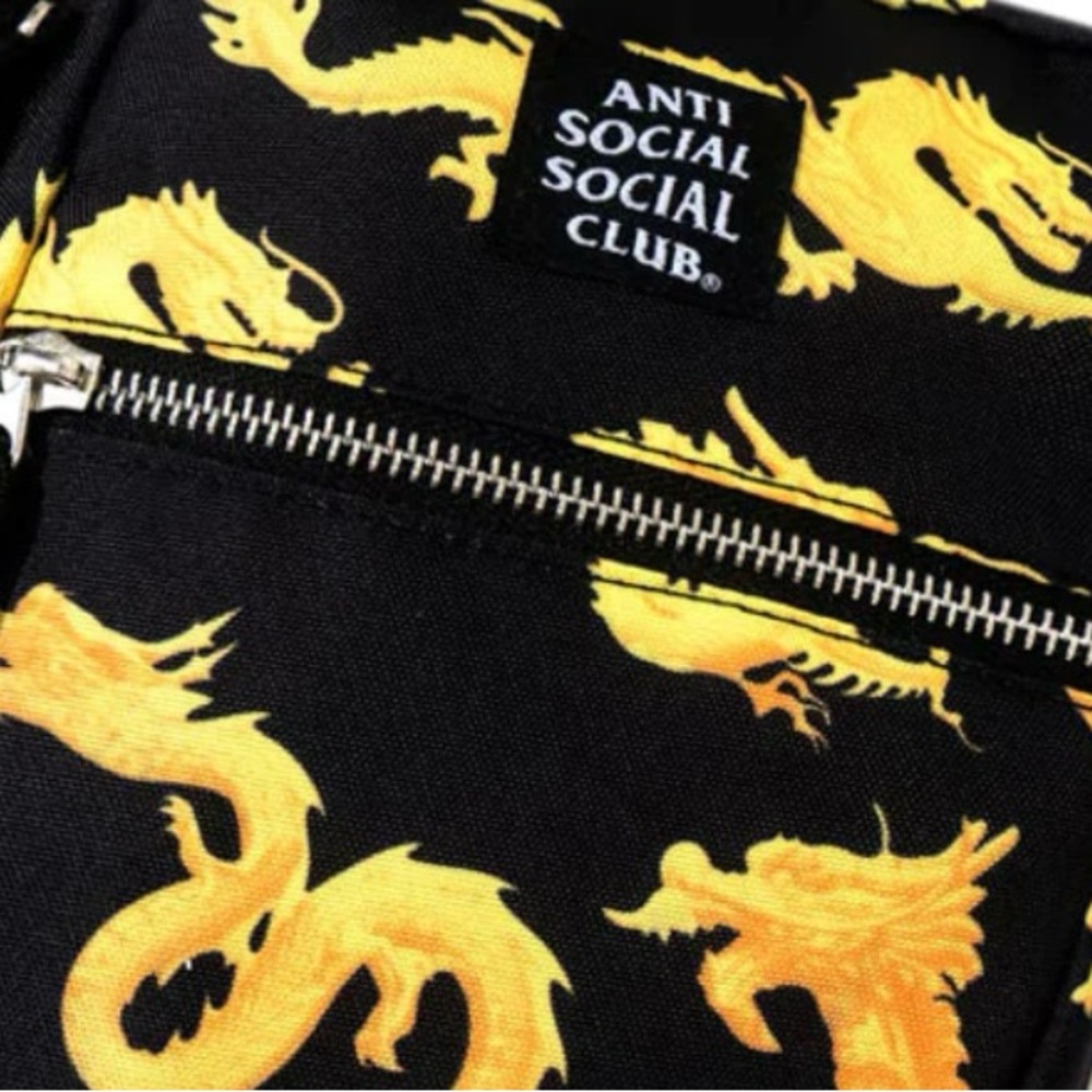 Anti Social Social Club Black & Gold Dragon Bag